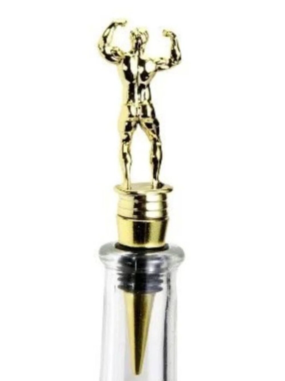Weight Lifter Wine Stopper - Gold